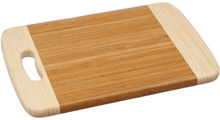 Snijplank met handvat 30 x 20 cm van bamboe hout - Snijplanken Bruin