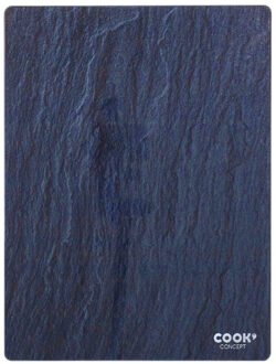 snijplank/serveerplank van glas - rechthoek - blauw/zwart marmer print - 40 x 30 cm