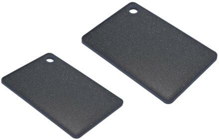 Snijplanken - set van 2 - kunststof - zwart - 23 en 27 cm