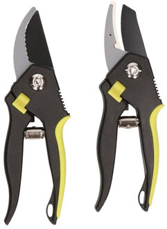 Snoeischaren - 2x st - geel - 20 cm - tuingereedschap heggenscharen - snoeien