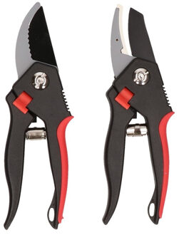 Snoeischaren - 2x st - rood - 20 cm - tuingereedschap heggenscharen - snoeien