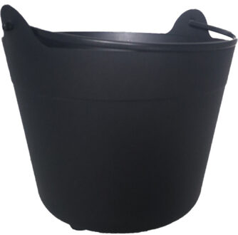 Snoep emmer - 1x - D30 x H20 cm - trick or treat - heksenketel - snoep Zwart