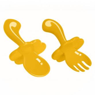 Snoep Kleur Cloud Baby Training Lepel Vork Set Pasgeboren Veiligheid Servies Servies Bestek Gebruiksvoorwerpen Baby Kids Bestek geel