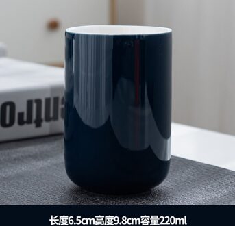 Snoep Kleur Keramische Cup Ontbijt Cup Eenvoudige Kantoor Koffiekopje Thuis Kleine Capaciteit Theekop Master Cup Keramische Water Cup donker blauw