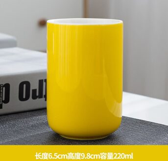 Snoep Kleur Keramische Cup Ontbijt Cup Eenvoudige Kantoor Koffiekopje Thuis Kleine Capaciteit Theekop Master Cup Keramische Water Cup geel