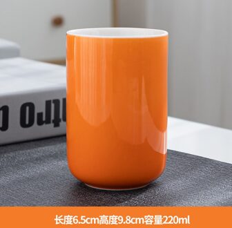 Snoep Kleur Keramische Cup Ontbijt Cup Eenvoudige Kantoor Koffiekopje Thuis Kleine Capaciteit Theekop Master Cup Keramische Water Cup oranje