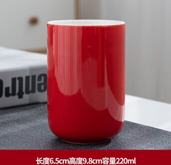 Snoep Kleur Keramische Cup Ontbijt Cup Eenvoudige Kantoor Koffiekopje Thuis Kleine Capaciteit Theekop Master Cup Keramische Water Cup rood