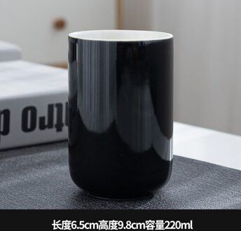Snoep Kleur Keramische Cup Ontbijt Cup Eenvoudige Kantoor Koffiekopje Thuis Kleine Capaciteit Theekop Master Cup Keramische Water Cup zwart