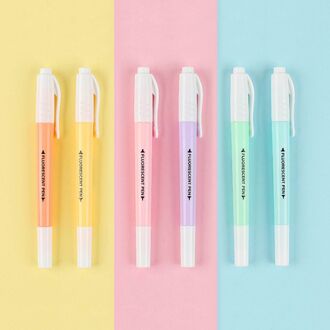 Snoep Kleur Markeerstift Double Headed Fluorescerende Marker Pen Schoolbenodigdheden