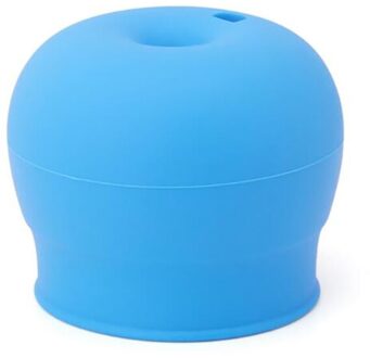 Snoep Kleur Siliconen Deksel Cup Cover Lekvrij Glazen Deksels Voor Kinderen Kids Rekbaar Proof Lek Siliconen Stro Cup Covers blauw