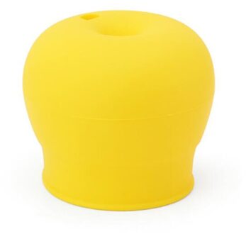 Snoep Kleur Siliconen Deksel Cup Cover Lekvrij Glazen Deksels Voor Kinderen Kids Rekbaar Proof Lek Siliconen Stro Cup Covers geel