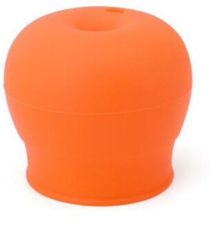 Snoep Kleur Siliconen Deksel Cup Cover Lekvrij Glazen Deksels Voor Kinderen Kids Rekbaar Proof Lek Siliconen Stro Cup Covers oranje