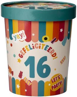 Snoepbeker Ø12x14cm - 16 jaar Multikleur