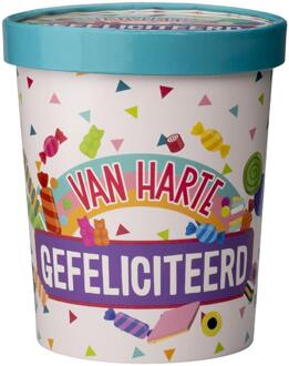 Snoepbeker Ø12x14cm - Gefeliciteerd Multikleur
