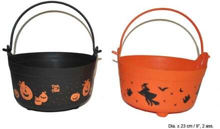 Snoepemmer Halloween laag model Zwart, Oranje