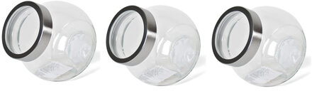 Snoeppot/voorraadpot 2200 ml - 4x - glas - 17 x 13 x 18 cm - transparant