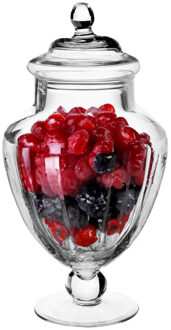 Snoeppot - voorraadpot op voet - glas met deksel - 2100 ml - Bonbonnieres