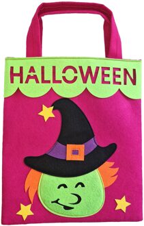 Snoeptas Halloween Heks Roze, Multikleur - Print