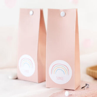 Snoepzakjes roze rond set van 12