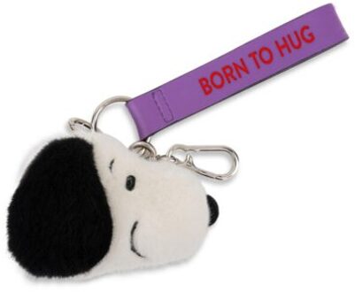 Snoopy eco fuzzy sleutelhanger, 8 cm, creme