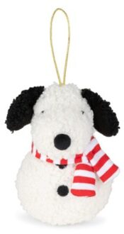Snoopy teddy kersthanger, formaat 10 cm, sneeuwpop