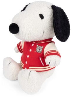 Snoopy teddy knuffel, formaat 25 cm, varsity jacket