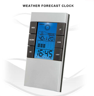 Snooze Wekker Weerbericht Desktop Klok LCD Licht Display Auto Passen Perpetual Kalender Elektronische Weerstation