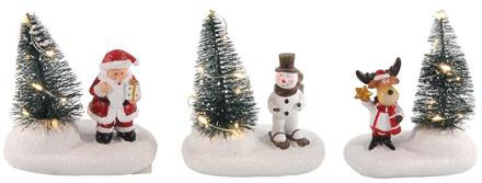 Snowflake everlands kunstkerstboom Kerstscene LED 10,5cm 2xLR44 Assorti