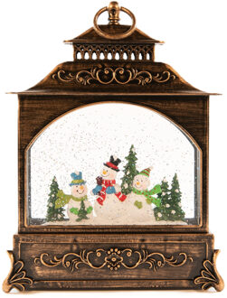 Snowglobe glitter lantaarn - LED lampjes - 29 cm