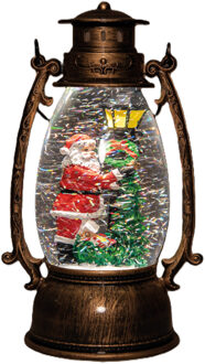 Snowglobe glitter lantaarn - LED licht - 24 cm