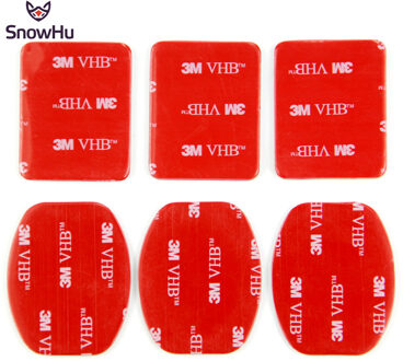 Snowhu 6 Stuks Rood 3M Vhb Sticker 3 Gebogen 3 Platte Dubbele Plakband Voor Gopro Hero 9 8 7 6 5 4 3 Xiaomi Yi 4K GP14