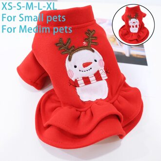 Snowman Kerst Huisdier Jurk Herfst Winter Pet Warme Kleding Hond Meisje Kostuum Prinses Jurk Comfort Kat Hond Kleding # SH XL