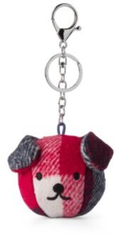 Snuffie sleutelhanger check collectie, formaat 10 cm., kleur rood - blauw