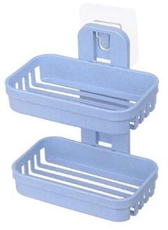 Soap Dishes Bathroom Shower Soap Box Soap Holder Double layer Soap Holder Plate Tray Bathroom rack blauw-NY0235