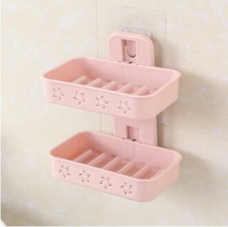 Soap Dishes Bathroom Shower Soap Box Soap Holder Double layer Soap Holder Plate Tray Bathroom rack roze-NY0345