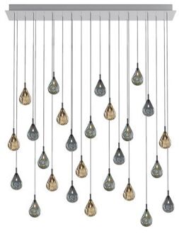 Soap Mini 26 pcs Square Hanglamp - 8x Blauw 9x Zilver 9x Goud glas