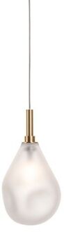 Soap Mini Single Hanglamp - Mat glas - Geborsteld gouden fitting Wit