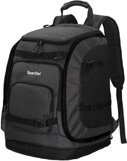 Soarowl 50L Ski Rugzak Grote Capaciteit Waterdichte Ski Boot Tas Kan Worden Geladen Met Ski Laarzen Helmen Goggles Kleren Hangen ski 'S zwart