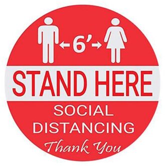 Social Distance Wait Here Stand Here Keep 6ft in Between Distance Marker Floor Decal for Social Distance While in Line