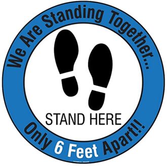 Sociale Distantiëren Floor Sticker Indoor Outdoor Grond Sticker Veiligheid Floor Decal Teken Voor Crowd Control Begeleiding blauw wit