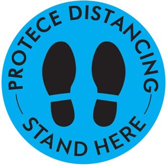 Sociale Distantiëren Floor Sticker Indoor Outdoor Grond Sticker Veiligheid Floor Decal Teken Voor Crowd Control Begeleiding blauw