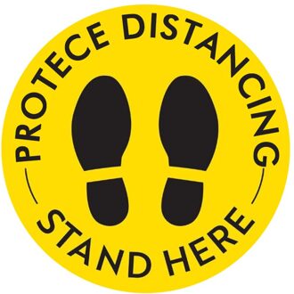 Sociale Distantiëren Floor Sticker Indoor Outdoor Grond Sticker Veiligheid Floor Decal Teken Voor Crowd Control Begeleiding geel