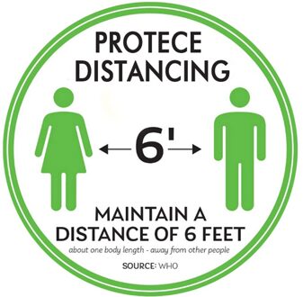 Sociale Distantiëren Floor Sticker Indoor Outdoor Grond Sticker Veiligheid Floor Decal Teken Voor Crowd Control Begeleiding groen