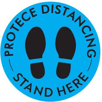 Sociale Distantiëren Sticker Distantiëren Pegatina Distancia De Seguridad Veiligheid Bewegwijzering Crowd Control Begeleiding Houden 6 Voeten Weg blauw