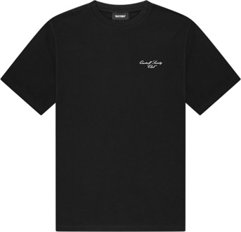 Society Club T-shirt Heren Zwart/Wit Quotrell , Black , Heren - 2Xl,Xl,L,M,S