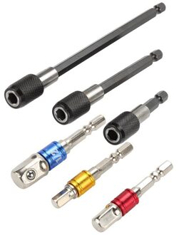 Socket Bit Extension Bar Hex Shank Adapter Boor Moer Driver Power Boor Reparatie Gereedschap Kit Set + Hex Quick release Netic Sc