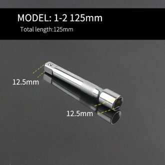 Socket Ratelsleutel Extension Bar 1/4 "3/8" 1/2 "Crv 50/75/100/125/150/250 Mm Lange Bar 1-2 125mm