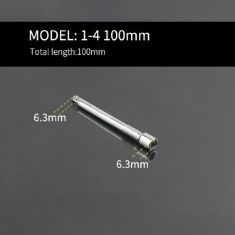 Socket Ratelsleutel Extension Bar 1/4 "3/8" 1/2 "Crv 50/75/100/125/150/250 Mm Lange Bar 1-4 100mm