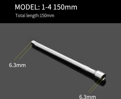 Socket Ratelsleutel Extension Bar 1/4 "3/8" 1/2 "Crv 50/75/100/125/150/250 Mm Lange Bar 1-4 150mm