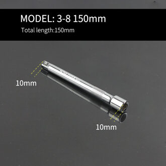 Socket Ratelsleutel Extension Bar 1/4 "3/8" 1/2 "Crv 50/75/100/125/150/250 Mm Lange Bar 3-8 150mm